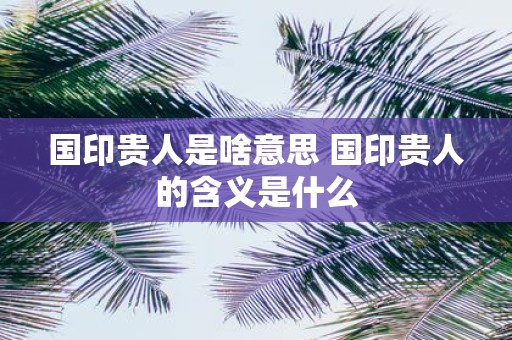 国印贵人是啥意思 国印贵人的含义是什么