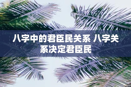 八字中的君臣民关系 八字关系决定君臣民