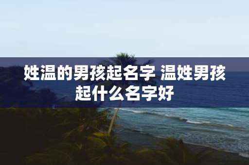 姓温的男孩起名字 温姓男孩起什么名字好