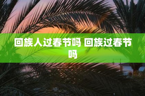回族人过春节吗 回族过春节吗