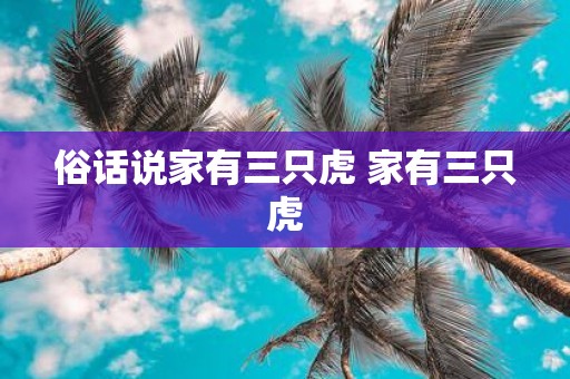 俗话说家有三只虎 家有三只虎