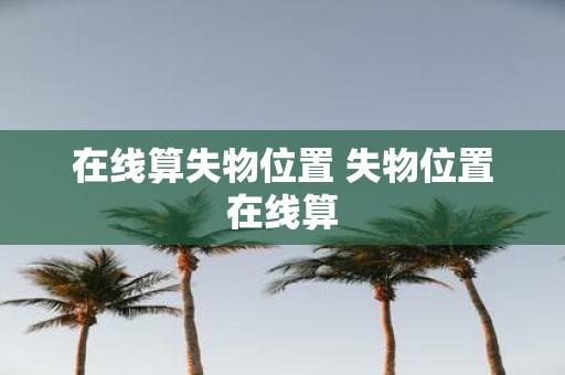 在线算失物位置 失物位置在线算
