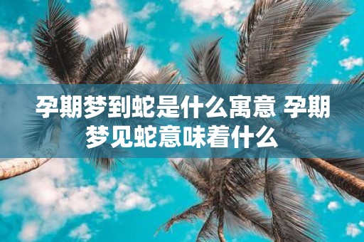 孕期梦到蛇是什么寓意 孕期梦见蛇意味着什么