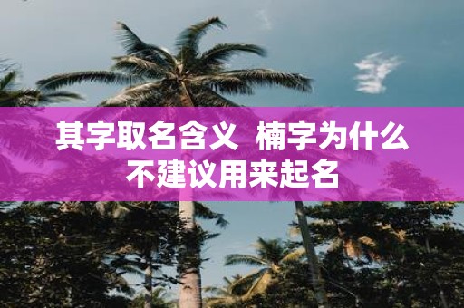 其字取名含义 楠字为什么不建议用来起名