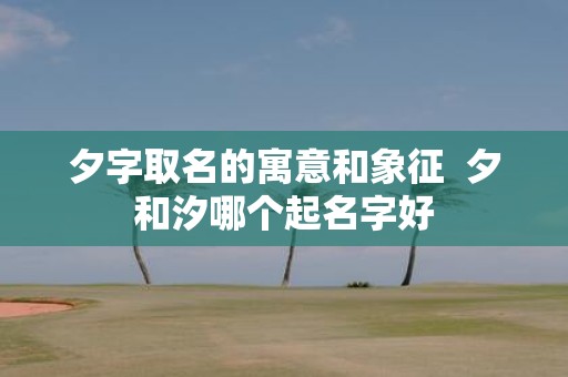 夕字取名的寓意和象征 夕和汐哪个起名字好