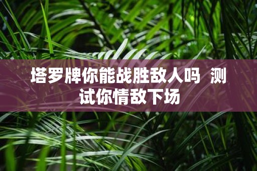 塔罗牌你能战胜敌人吗 测试你情敌下场