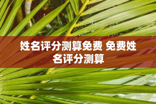 姓名评分测算免费 免费姓名评分测算