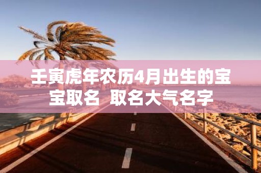 壬寅虎年农历4月出生的宝宝取名 取名大气名字