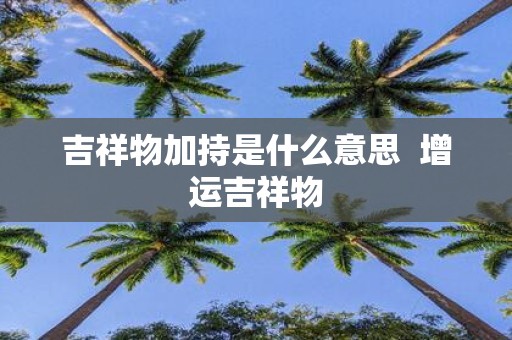 吉祥物加持是什么意思 增运吉祥物