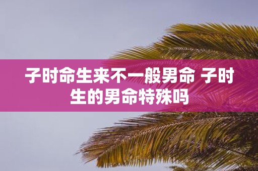 子时命生来不一般男命 子时生的男命特殊吗