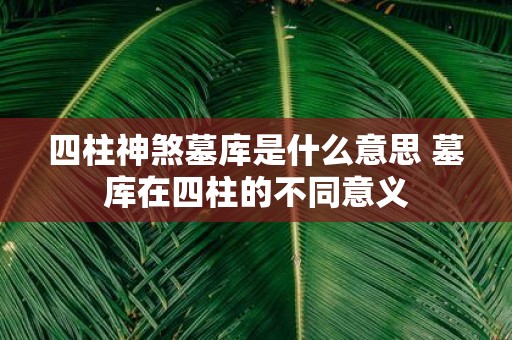 四柱神煞墓库是什么意思 墓库在四柱的不同意义