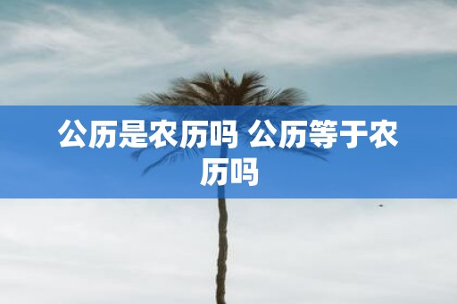 公历是农历吗 公历等于农历吗