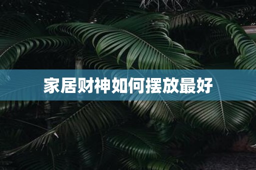家居财神如何摆放最好