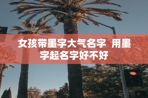 女孩带墨字大气名字 用墨字起名字好不好