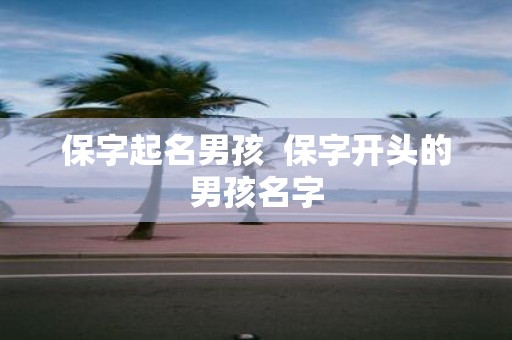 保字起名男孩 保字开头的男孩名字