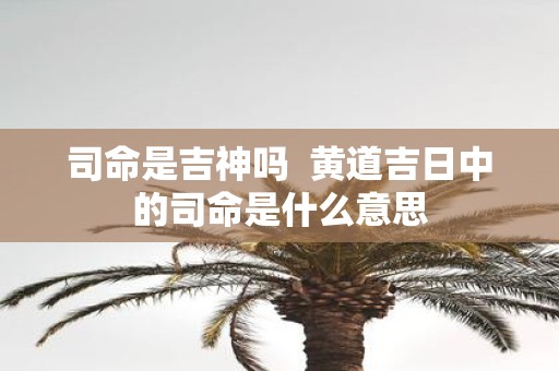 司命是吉神吗 黄道吉日中的司命是什么意思
