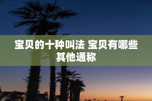 宝贝的十种叫法 宝贝有哪些其他通称