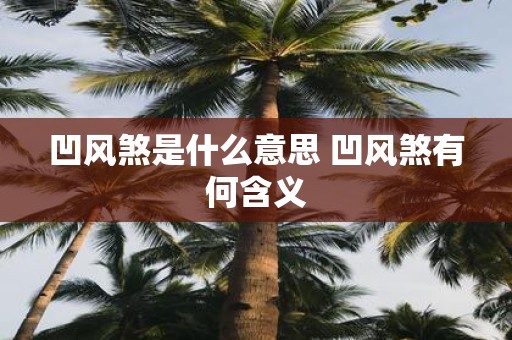 凹风煞是什么意思 凹风煞有何含义