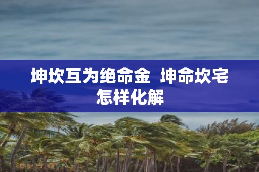 坤坎互为绝命金 坤命坎宅怎样化解