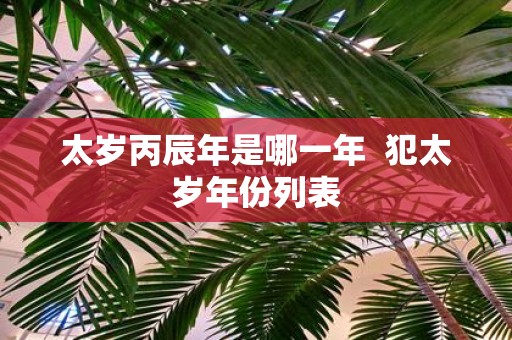 太岁丙辰年是哪一年 犯太岁年份列表