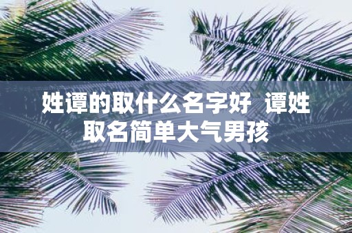 姓谭的取什么名字好 谭姓取名简单大气男孩