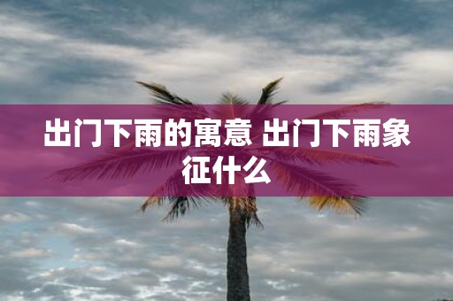 出门下雨的寓意 出门下雨象征什么