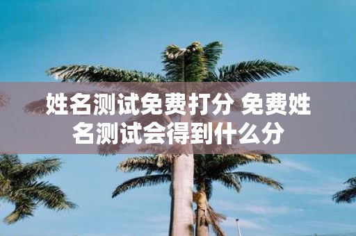 姓名测试免费打分 免费姓名测试会得到什么分