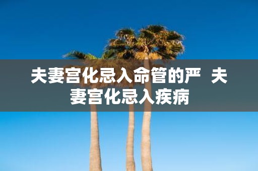夫妻宫化忌入命管的严 夫妻宫化忌入疾病