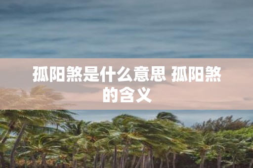 孤阳煞是什么意思 孤阳煞的含义