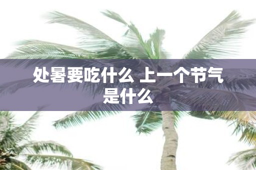 处暑要吃什么 上一个节气是什么