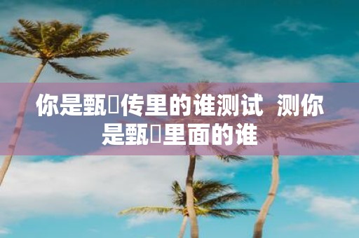 你是甄嬛传里的谁测试 测你是甄嬛里面的谁