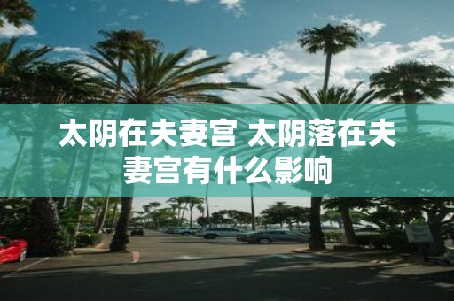 太阴在夫妻宫 太阴落在夫妻宫有什么影响