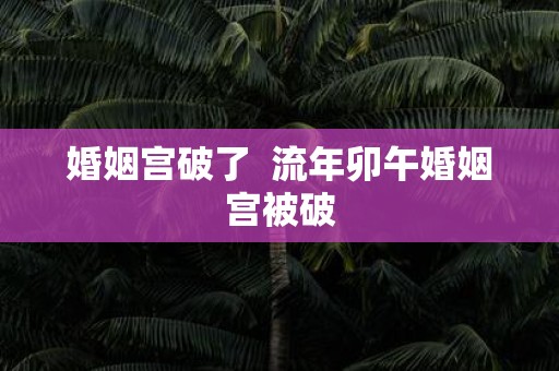 婚姻宫破了 流年卯午婚姻宫被破