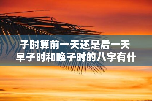 子时算前一天还是后一天 早子时和晚子时的八字有什么不同