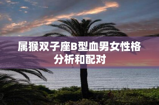 属猴双子座B型血男女性格分析和配对