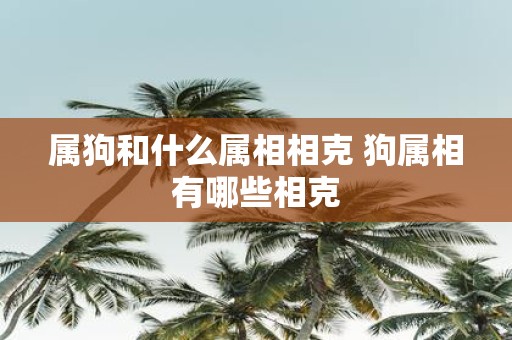 属狗和什么属相相克 狗属相有哪些相克