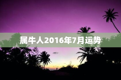 属牛人2016年7月运势