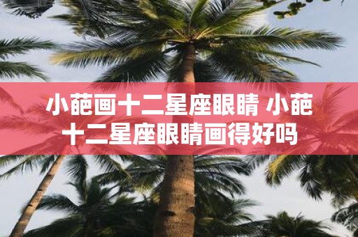 小葩画十二星座眼睛 小葩十二星座眼睛画得好吗