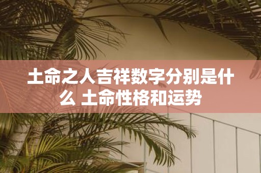 土命之人吉祥数字分别是什么 土命性格和运势