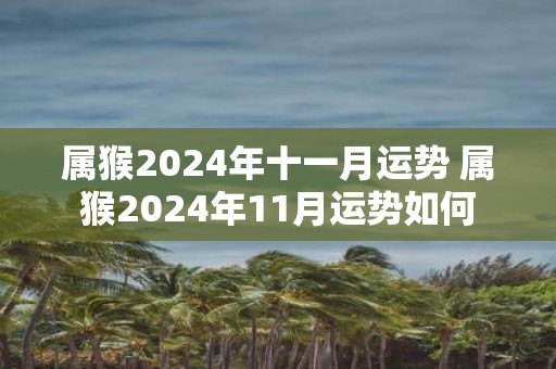 属猴2025年十一月运势 属猴2025年11月运势如何