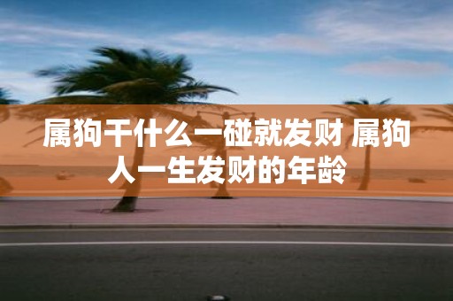 属狗干什么一碰就发财 属狗人一生发财的年龄