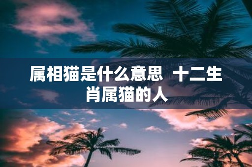 属相猫是什么意思 十二生肖属猫的人
