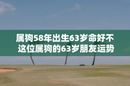 属狗58年出生63岁命好不 这位属狗的63岁朋友运势如何