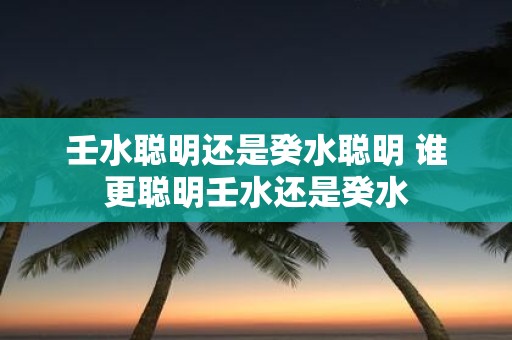 壬水聪明还是癸水聪明 谁更聪明壬水还是癸水