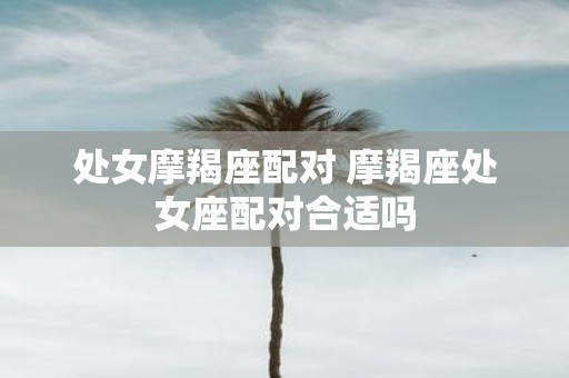 处女摩羯座配对 摩羯座处女座配对合适吗