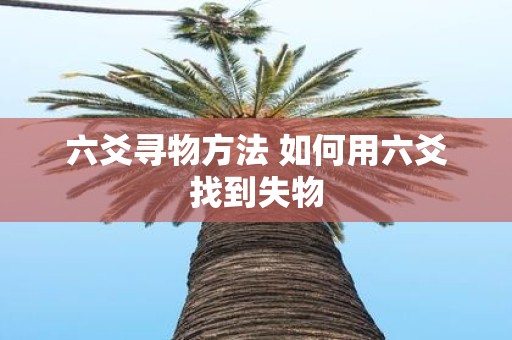 六爻寻物方法 如何用六爻找到失物