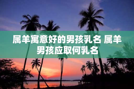 属羊寓意好的男孩乳名 属羊男孩应取何乳名