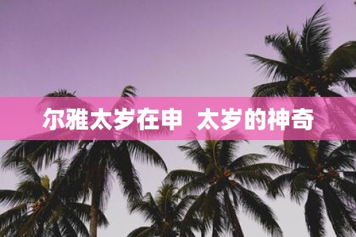 尔雅太岁在申 太岁的神奇