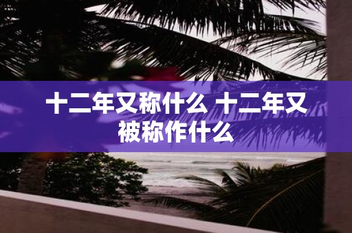 十二年又称什么 十二年又被称作什么
