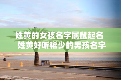 姓黄的女孩名字属鼠起名 姓黄好听稀少的男孩名字